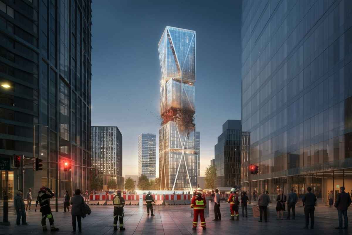 Crolla l'insegna Generali nella Torre Hadid di Milano: area transennata