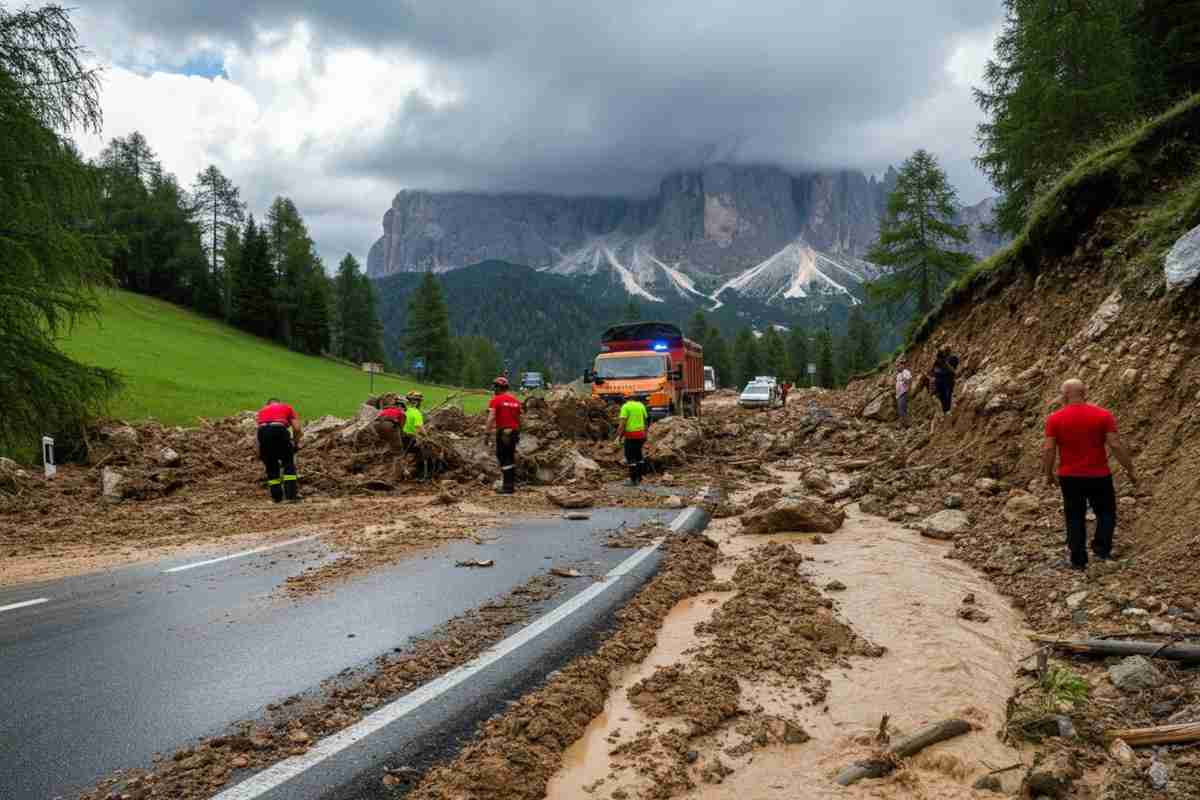 Frana in Cadore: la tempesta intrappola gli abitanti di Cortina tra rocce e fango