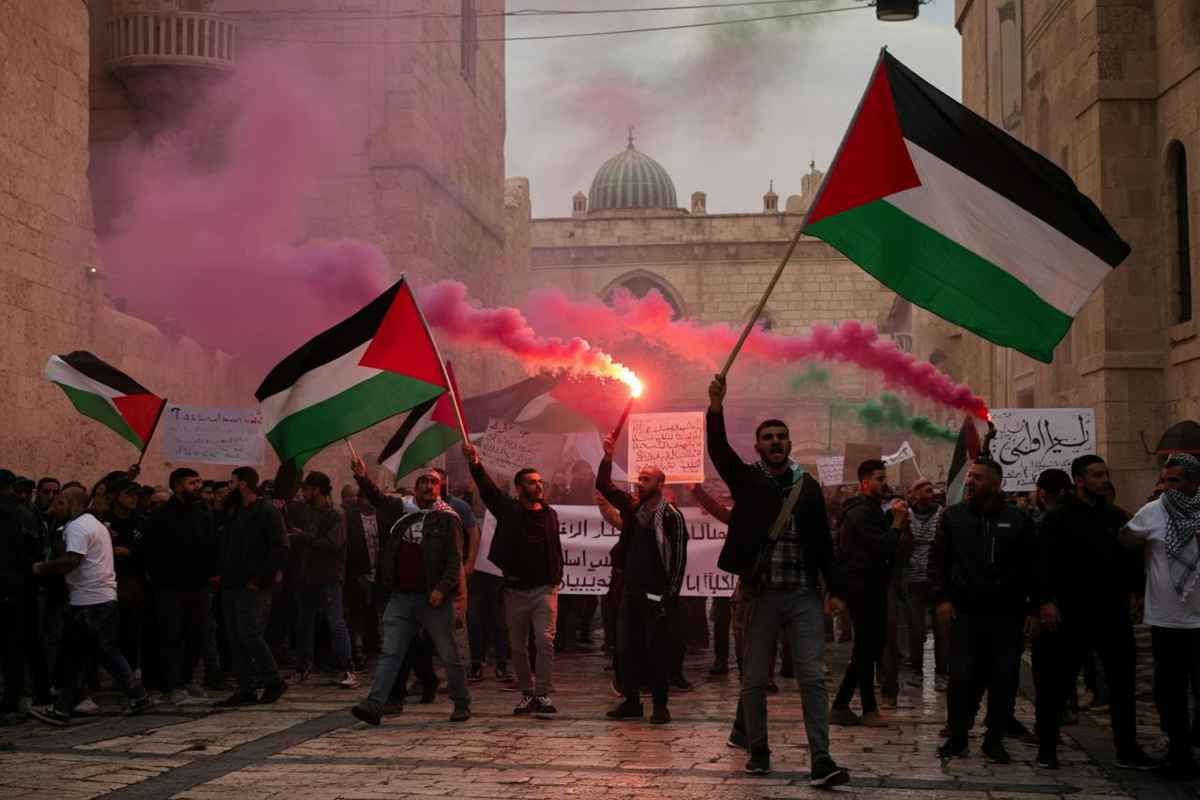 Roma in piazza contro la guerra: la benedizione di Parolin e le bandiere bruciate di Israele e Ue