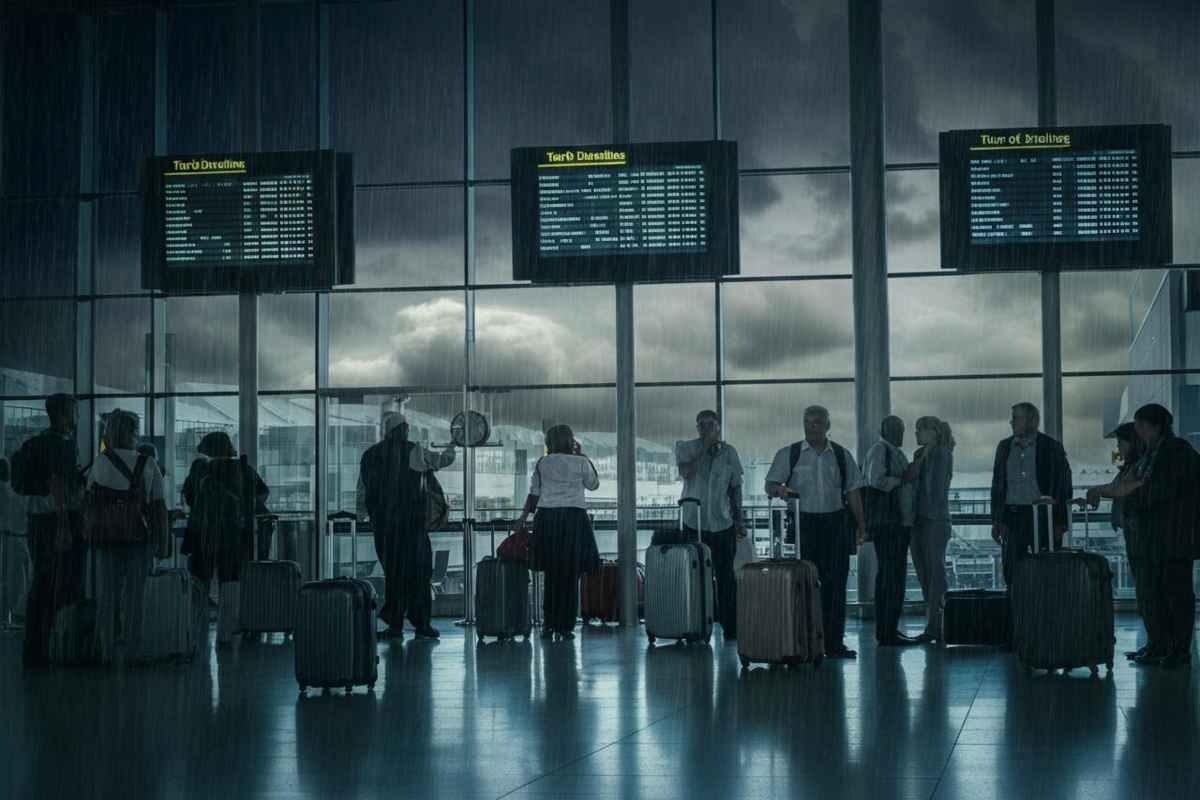 Fiumicino paralizzato dal maltempo: voli dirottati e disagi in aumento