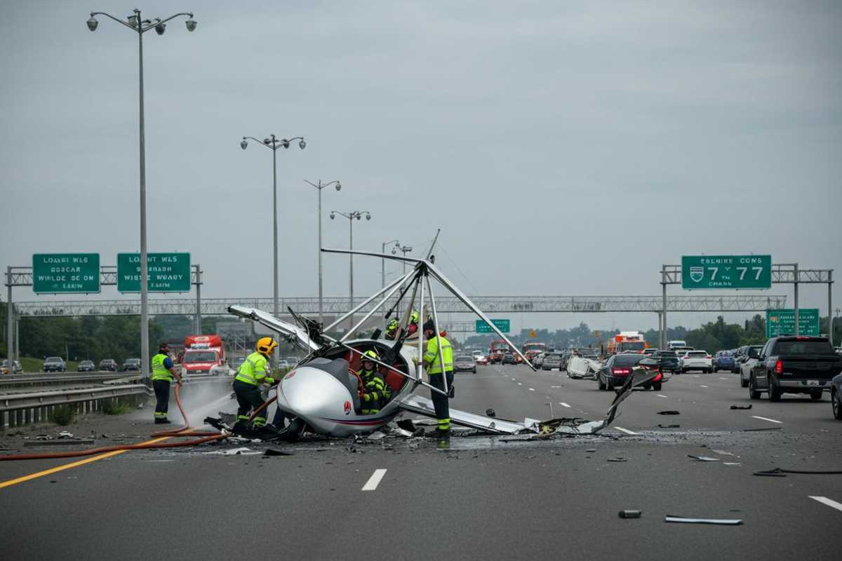 Tragedia in volo: ultraleggero si schianta sull'autostrada di Brescia, due vittime nel cockpit