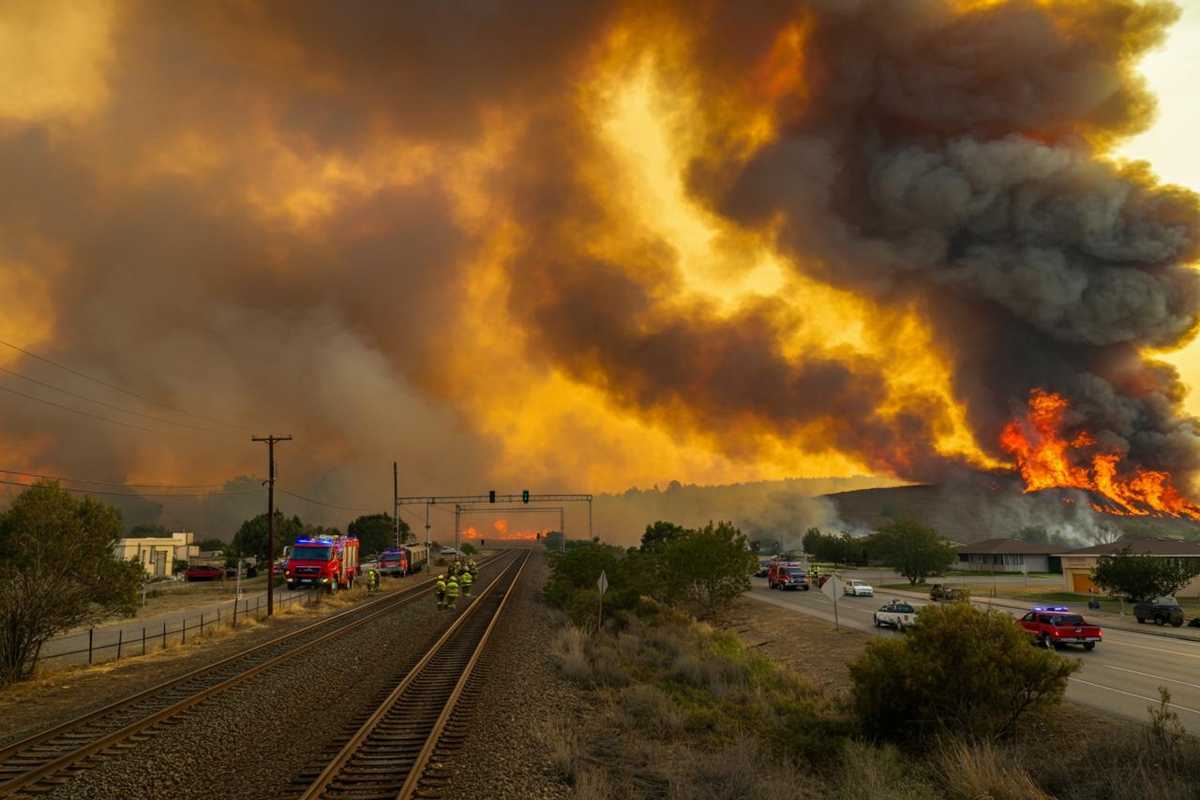 Incendio a Grosseto blocca i treni e costringe all'evacuazione di un albergo